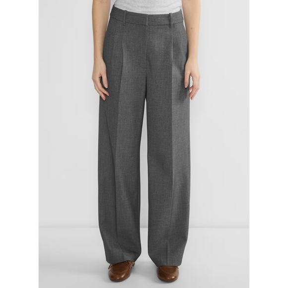 WILFRED Effortless Pants (Re)ssential Wide Leg Heather Charcoal Grey 0 Aritzia - Picture 1 of 13